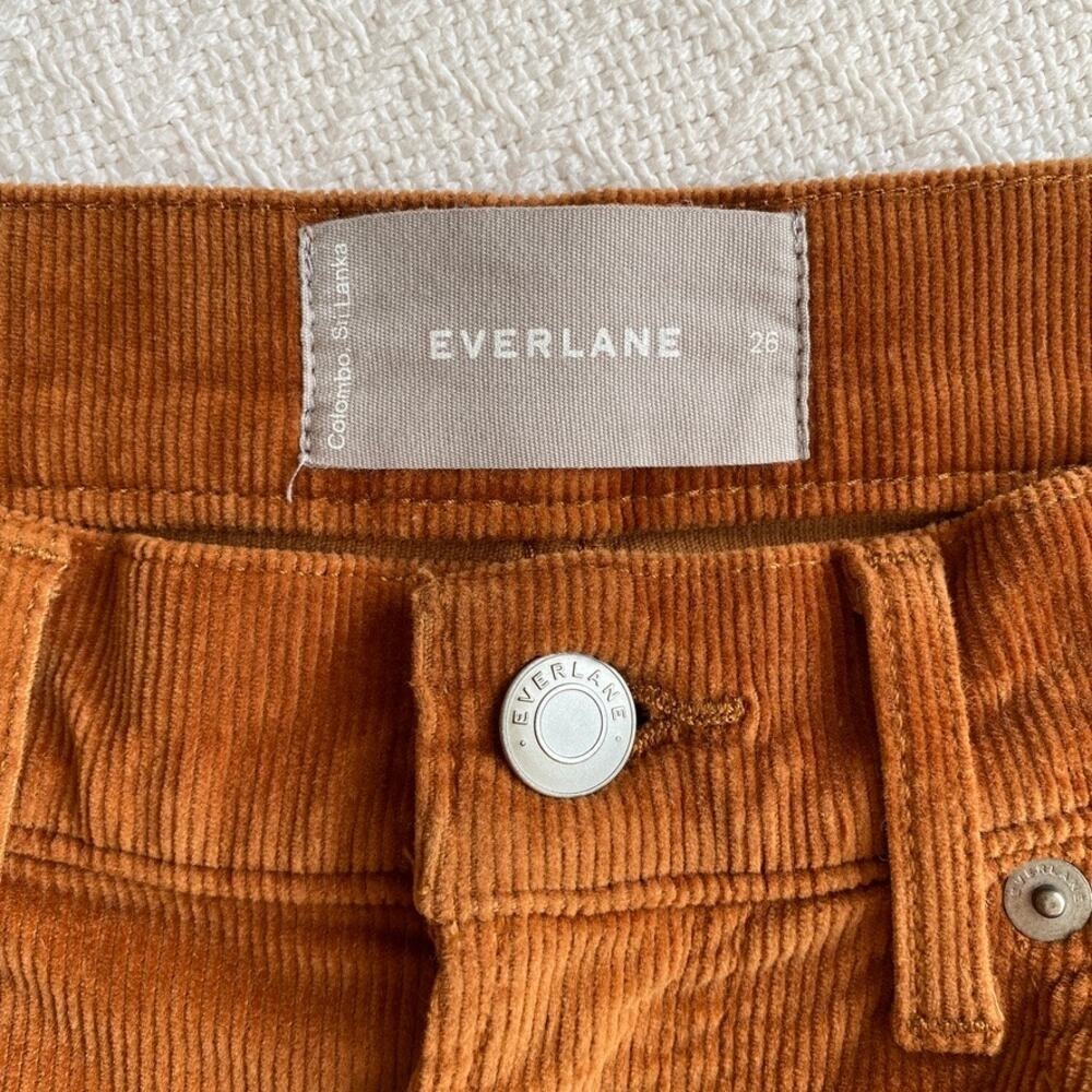 Everlane Baby Cord Cheeky Pant High Rise Ankle Burnt Orange Acorn Womens 26 - Picture 8 of 12